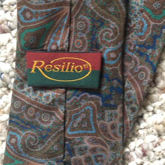 Resilio Tie - Browns, Blues (Navy/Turquoise) - Narrow - EUC - Picture 5 of 5